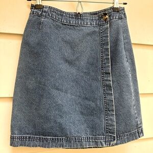 Vintage Wrap Denim Skirt​